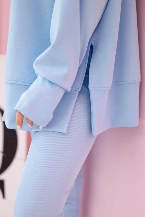 Komplet bluza masełko + spodnie prążkowane niebieski Komplet bluza masełko + spodnie prążkowane niebieski