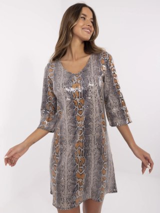 Sukienka LK-SK-509940.55 ciemny bezowy S/M