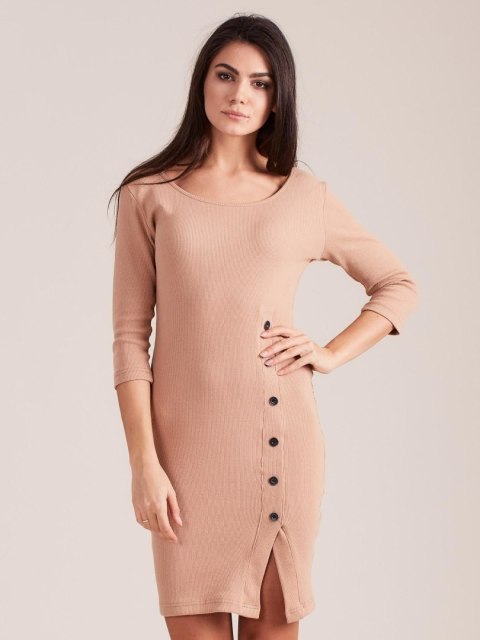 Sukienka PL-SK-4497.00 ciemny bezowy M Sukienka PL-SK-4497.00 ciemny bezowy M