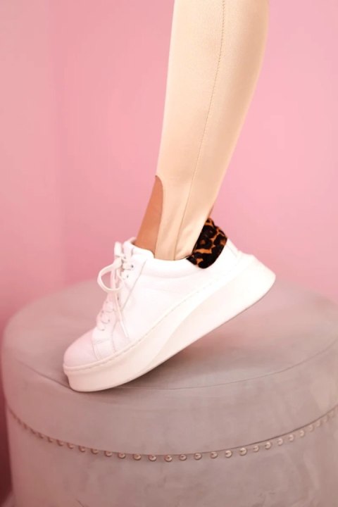 Legginsy damskie z otworami na pięty, wysoki stan jasne camelowe Legginsy damskie z otworami na pięty, wysoki stan jasne camelowe