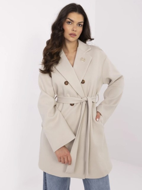Płaszcz TW-PL-BI-28987.85 jasny beżowy M Płaszcz TW-PL-BI-28987.85 jasny beżowy M