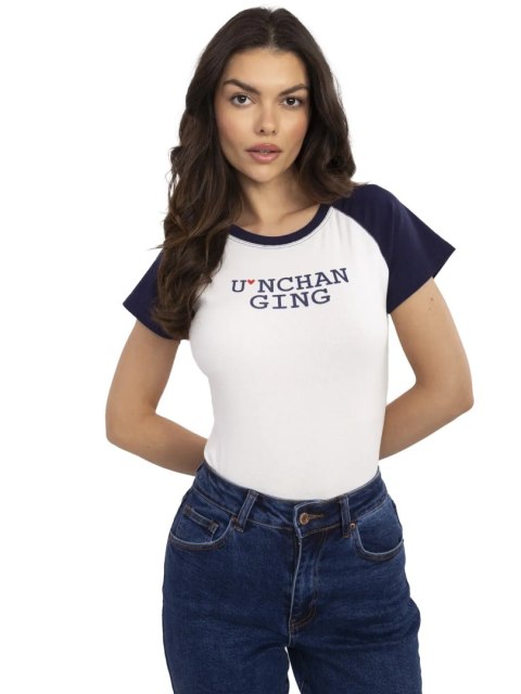 T-shirt NM-TS-V7939.50 biało-granatowy T-shirt NM-TS-V7939.50 biało-granatowy