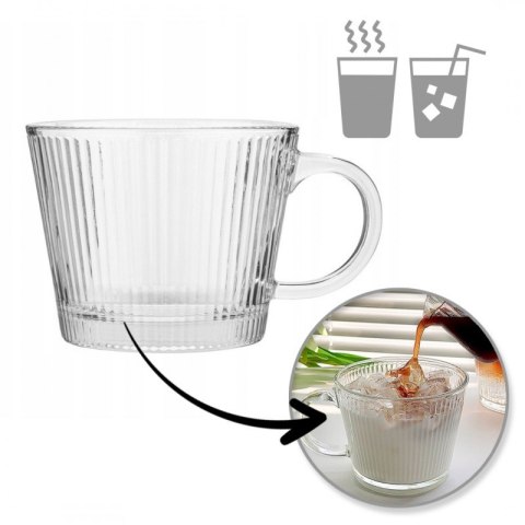 Szklanka ryflowana 400 ml ze szkła boro-krzemowego