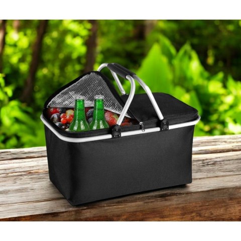 Składany kosz termiczny na zakupy, piknik czarny 47x27x23cm KP01CZ Składany kosz termiczny na zakupy, piknik czarny 47x27x23cm KP01CZ