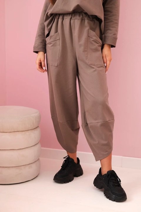 Komplet bawełniany bluza + spodnie cappuccino