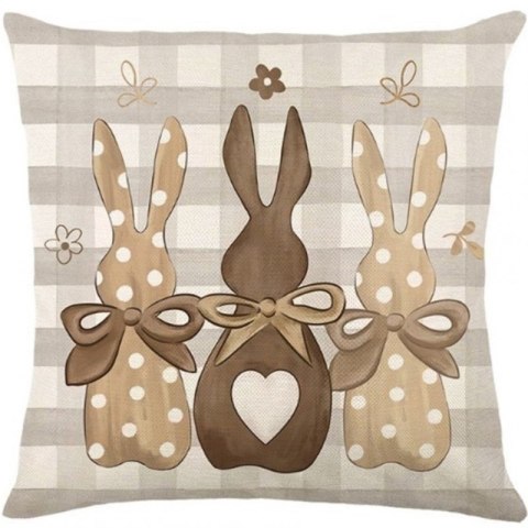 Lniana poszewka na poduszkę 45 x 45 cm KRÓLICZKI POD212 Lniana poszewka na poduszkę 45 x 45 cm KRÓLICZKI POD212