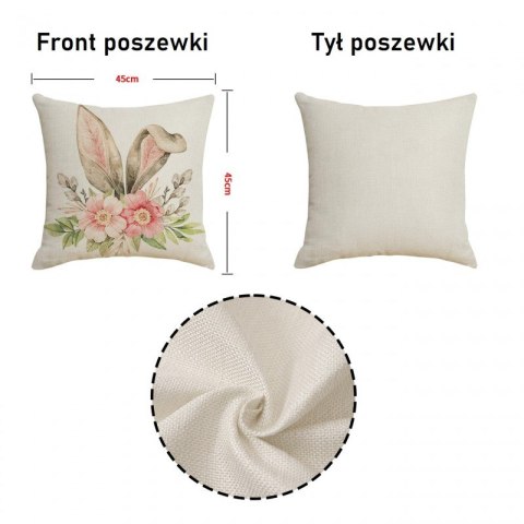 Lniana poszewka na poduszkę 45 x 45 cm KRÓLICZKI POD212 Lniana poszewka na poduszkę 45 x 45 cm KRÓLICZKI POD212