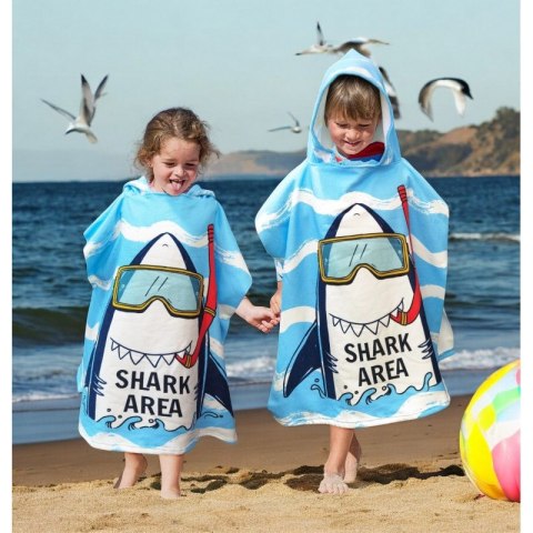 RĘCZNIK PLAŻOWY Peleryna dziecięca SHARK AREA 60 x 60cm PEL02WZ3 RĘCZNIK PLAŻOWY Peleryna dziecięca SHARK AREA 60 x 60cm PEL02WZ3