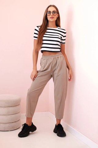 Spodnie Damskie Summer Punto z Kieszeniami – Camelowe | Stylowy Wieszak