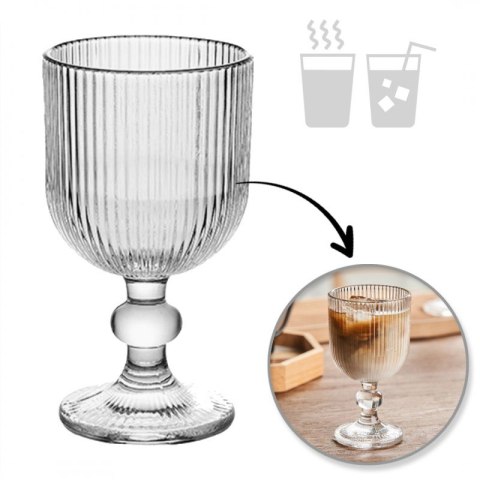 Szklanka ryflowana na nóżce 225 ml do kawy i deserów Szklanka ryflowana na nóżce 225 ml do kawy i deserów