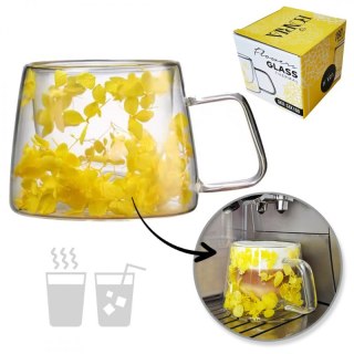Szklanka termiczna z żółtymi kwiatami 180 ml – elegancka i trwała SZK155