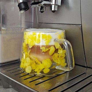 Szklanka termiczna z żółtymi kwiatami 180 ml – elegancka i trwała SZK155