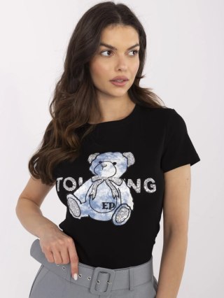 T-shirt NM-TS-JX-09328.65P czarno-niebieski