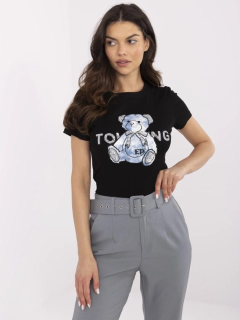 T-shirt NM-TS-JX-09328.65P czarno-niebieski T-shirt NM-TS-JX-09328.65P czarno-niebieski