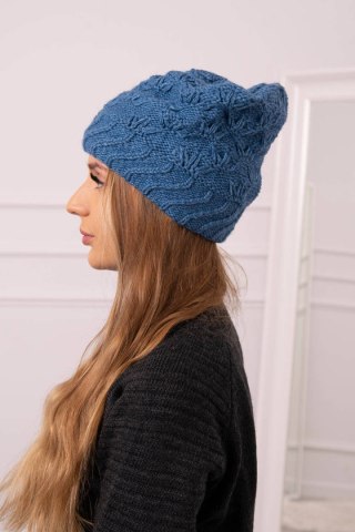 Czapka damska Dagmara K332 ciemno jeansowa