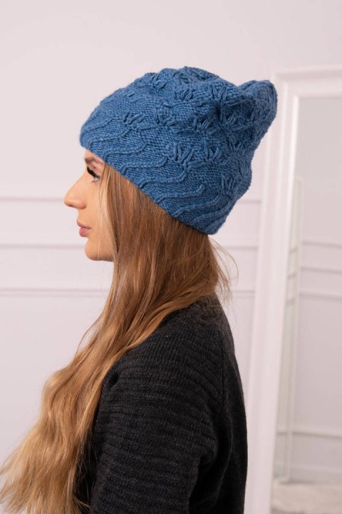 Czapka damska Dagmara K332 ciemno jeansowa