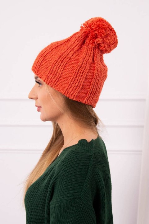 Czapka damska ruda podszyta polarem