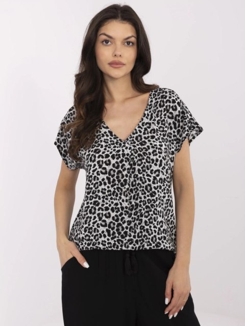 Bluzka D73771M11171B szaro-czarny XL