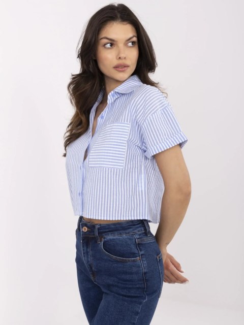 Koszula NM-KS-KA-01148.50P biało-niebieski M/L Koszula NM-KS-KA-01148.50P biało-niebieski M/L