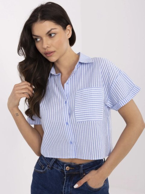 Koszula NM-KS-KA-01148.50P biało-niebieski M/L Koszula NM-KS-KA-01148.50P biało-niebieski M/L