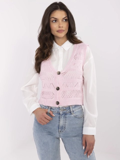 Sweter D93076J90849A jasny różowy M/L Sweter D93076J90849A jasny różowy M/L