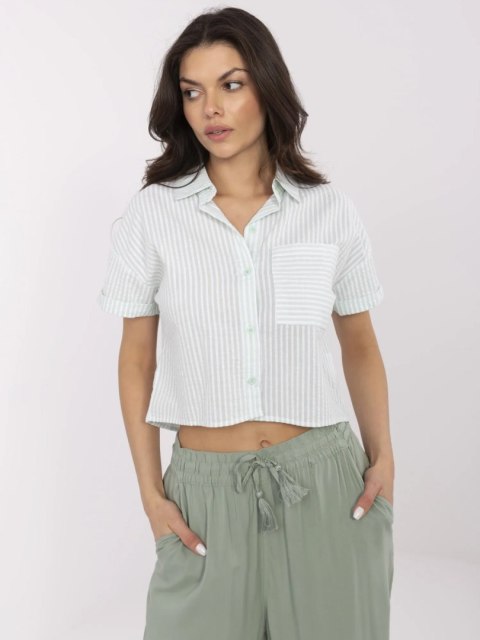 Koszula NM-KS-KA-01148.50P biało-zielony M/L Koszula NM-KS-KA-01148.50P biało-zielony M/L