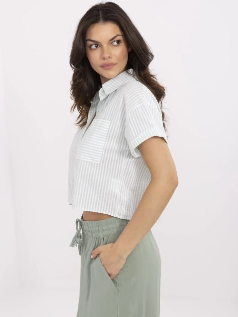 Koszula NM-KS-KA-01148.50P biało-zielony M/L Koszula NM-KS-KA-01148.50P biało-zielony M/L
