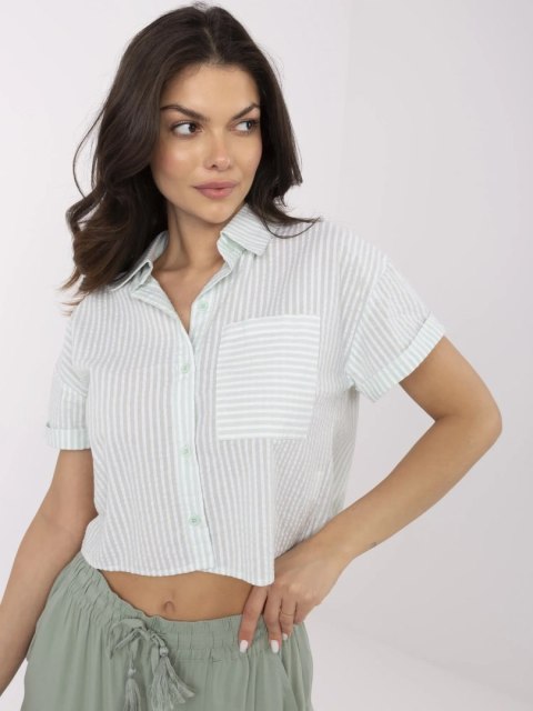 Koszula NM-KS-KA-01148.50P biało-zielony M/L Koszula NM-KS-KA-01148.50P biało-zielony M/L