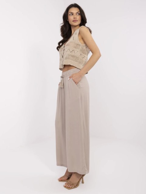 Spodnie D73761M62237B ciemny bezowy L