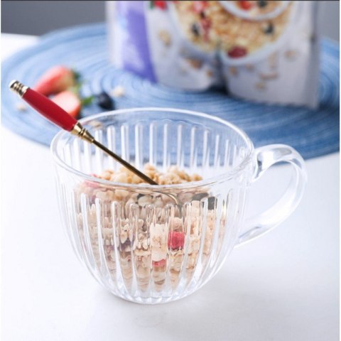 Elegancka szklanka ryflowana 460 ml na gorące i zimne napoje