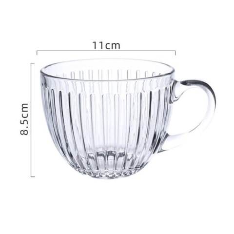 Szklanka 460 ml z ryflowanym wzorem – stylowa filiżanka