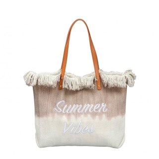Torba plażowa boho z frędzlami – brązowa ombre Summer Vibes- TP14BR