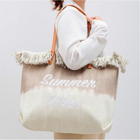 Torba plażowa boho z frędzlami – brązowa ombre Summer Vibes- TP14BR Torba plażowa boho z frędzlami – brązowa ombre Summer Vibes- TP14BR