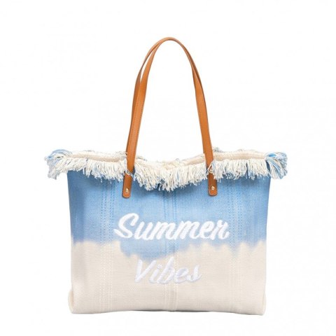 Torba plażowa boho z frędzlami – niebieska ombre Summer Vibes - TP14N Torba plażowa boho z frędzlami – niebieska ombre Summer Vibes - TP14N