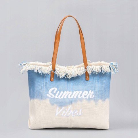 Torba plażowa boho z frędzlami – niebieska ombre Summer Vibes - TP14N Torba plażowa boho z frędzlami – niebieska ombre Summer Vibes - TP14N