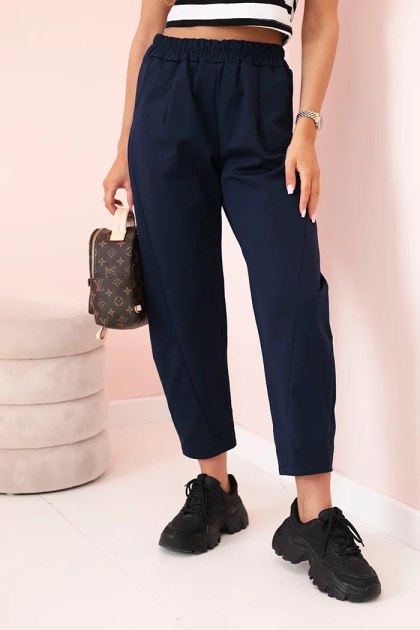 Spodnie Damskie Summer Punto z Kieszeniami – Granatowe | Stylowy Wieszak