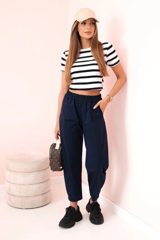 Spodnie Damskie Summer Punto z Kieszeniami – Granatowe | Stylowy Wieszak