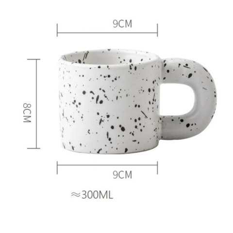 Ceramiczny, nakrapiany kubek z uchem 300 ml Matowy CUP19 Ceramiczny, nakrapiany kubek z uchem 300 ml Matowy CUP19