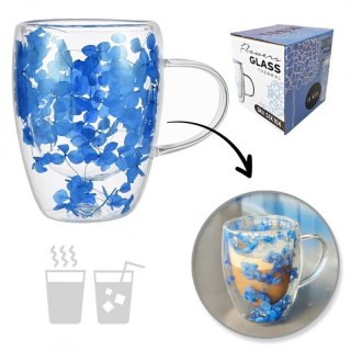 Szklanka termiczna 300 ml z kwiatami hortensji – do kawy i herbaty SZK104