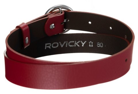 Połyskujący, skórzany pasek damski ze srebrną, okrągłą klamrą - Rovicky Połyskujący, skórzany pasek damski ze srebrną, okrągłą klamrą - Rovicky