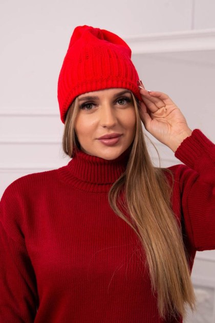 Czapka Damska Zimowa Irmina K333 Czerwona – Polska Produkcja