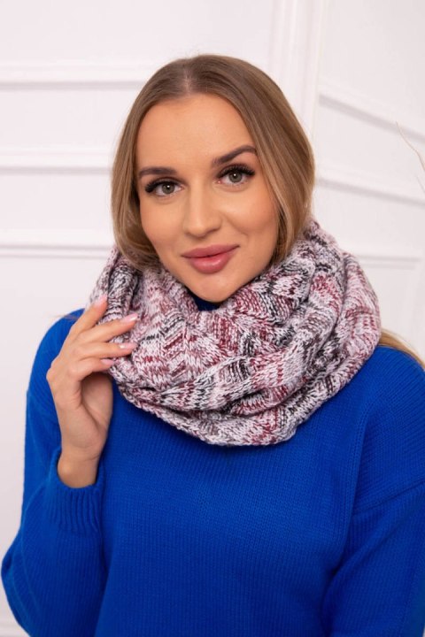KN13 Komin damski bordowy+ecru KN13 Komin damski bordowy+ecru