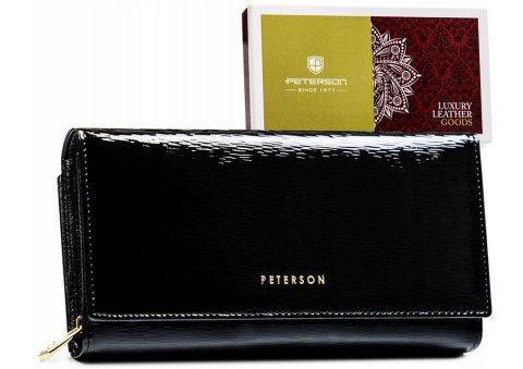 Pojemny, skórzany portfel damski z systemem RFID - Peterson Pojemny, skórzany portfel damski z systemem RFID - Peterson