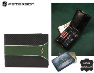 Portfel męski ze skóry naturalnej bez zapięcia - Peterson