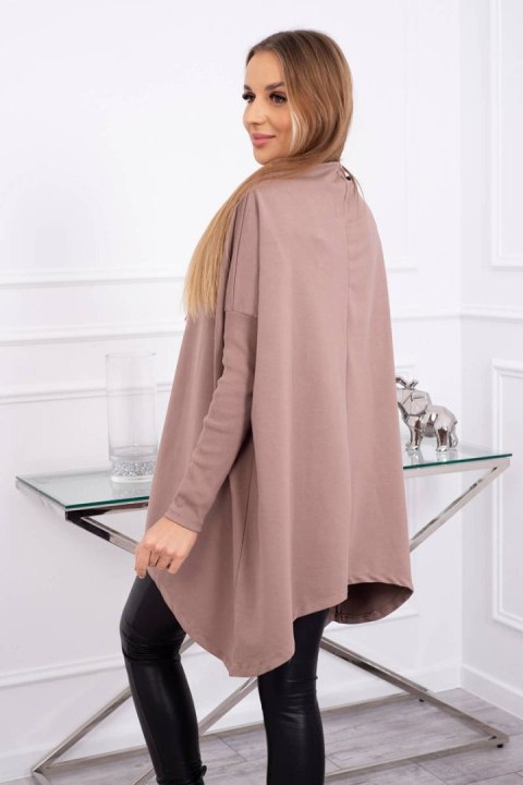 Bluza oversize z asymetrycznymi bokami mocca Bluza oversize z asymetrycznymi bokami mocca