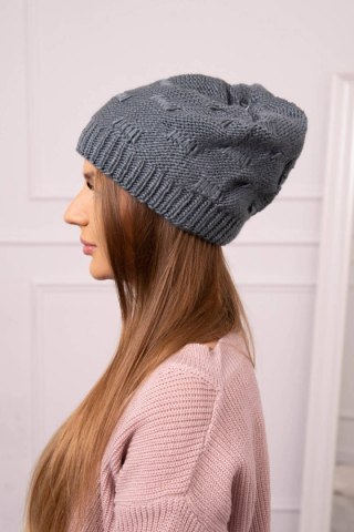 Czapka damska Nastia K373 ciemno szara