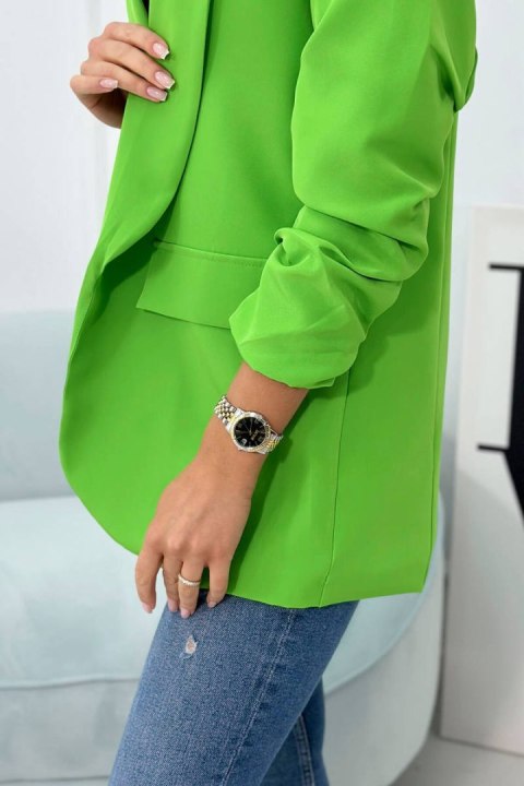 Marynarka z klapami elegancka rękaw 3/4 jasno zielona Marynarka z klapami elegancka rękaw 3/4 jasno zielona