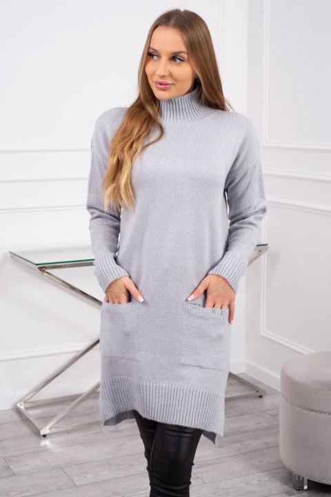 Sweter ze stójką jasny szary