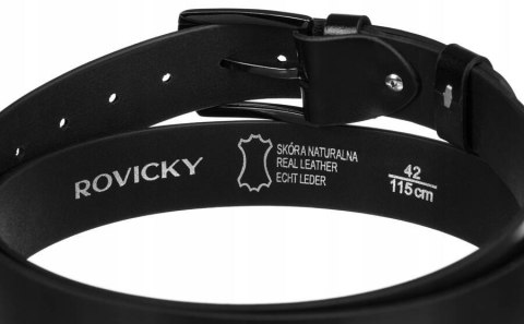 Skórzany pasek męski z klasyczną klamrą - Rovicky Skórzany pasek męski z klasyczną klamrą - Rovicky
