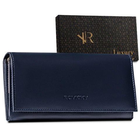 Duży skórzany portfel z systemem RFID Protect - Rovicky